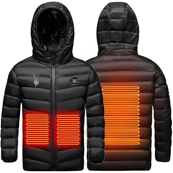 Veste Ski Chauffante Veste Chauffante Enfants USB - Doudoune Chauffante 3 Zones - Imperméable Coupe-Vent Pour Ski Camping Manteau USB Chauffant