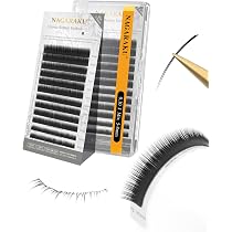 NAGARAKU Einzelwimpern 5. Generation - Matt Schwarz 0.07mm Für Natürlichen Volumen-Look