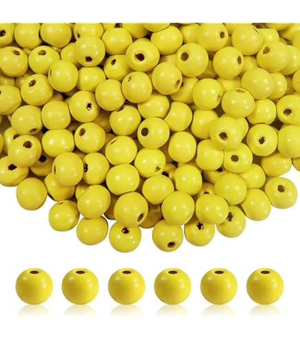 DAHI 200 Perles En Bois Rose De 16 Mm - Perles Rondes En Bois Naturel Colorées, Pour Bricolage, Bracelets, Bijoux, Décoration, Cadeau (rose