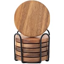 Sottobicchieri Di Legno A Forma Di Pesca: Set Rustico Con Supporto Per La Casa