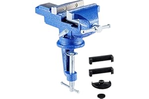 CROWNSHOP Bench Vice 360° Swivel Base Vices forWorkbench Portable Universal Workshop Clamp Adjustable Mini Table Bench Vice Clamp for Workshop Factory (80mm)