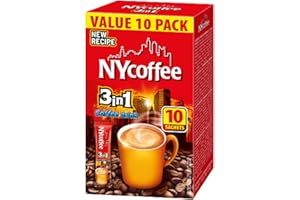 NYCOFFEE MOKATE® NYCOFEE 3in1 Instantkaffee Classic | 10 Sticks x 14g | Instant Kaffee Getränkepulver aus löslichem Bohnenkaffee Smooth & Creamy Pulver Getränke Cremiger Geschmack Intensives Aroma
