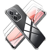 PEIYE Cover Trasparente Per Oppo A98 5G - Custodia In Silicone TPU Antiurto, Antiscivolo, Con Tappi Antipolvere