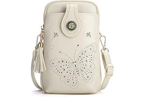 APHISON Designer Phone Bags for Women Crossbody, Sunflower Tassel Vegan Leather Crossbody Mobile Phone Bag, Small Crossbody Bags for Women Phone Purse Up to 6.7 inches with Adjustable Long Strap