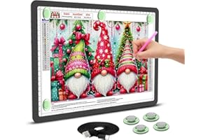 KEIWRLIGHT Leuchttisch A4, 9000 Lux Sehr Hell LED Lightpad mit Seitliche Tasten, Magnetischer Clip, 6 Stufige Dimmung 3 Farbtemperatur Light Pad Lichtpad für Diamond Painting, Designen, Zeichnen Skizzieren