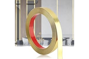 BECHOANIGEL Molduras Decorativas para Pared, Molduras de Pared Autoadhesivas, Efecto Espejo, Cenefas Adhesivas Baño, para Decoración de Muebles, Bordes de Espejo, Puerta, Techo (Dorado, 2 cm x 6 M)