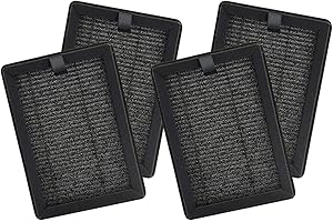 PUREBURG Filtration Lot de 4 filtres HEPA H13 4 étapes, charbon actif 2 en 1 pour purificateurs d'air PUURVSAS (HM669A) / ROVACS (RV60)