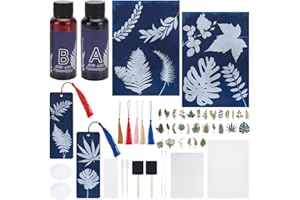 WEBEEDY - Kit de impresión de sol A4, cianotipo plantas tortuga bambú natural, papel de dibujo artístico solar de alta sensibilidad para adultos, 30 hojas, 22 x 15,5 cm