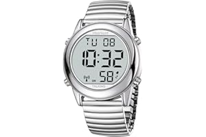 Hearkent Atomic Digital Talking Watch British English Speaking Pleasant Voice Big Numbers Radio-conrtolled Watch for Elderly Or Blind People