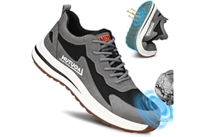 LAoutun Safety Trainers Men Steel Toe Cap Trainers Protective Safety Shoes Breathable Work Trainers Lightweight Work Shoes for Men Comfy Work Industrial Sneakers Puncture Proof Construction Work Boots