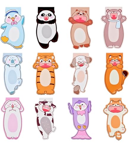 Lot De 12 Marque-pages Magnétiques Pour Enfants Adorables Animaux Pour