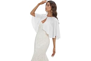 Keivvsh Capelets for women Chiffon Cape Shawls and Wraps for Evening Dress Wedding Capes Cover Up