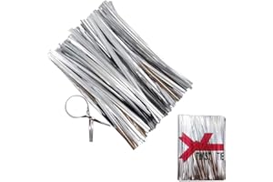 GUANG-T Twist Ties, 800pcs 4 In Metallic Twist Ties, Foil Twist Ties for Gardening Baking Party Gift Bags (Silver)