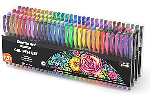 Shuttle Art – Juego de bolígrafos de tinta de gel de 120 colores únicos (sin duplicados) ideales para manualidades y libros de colorear para adultos