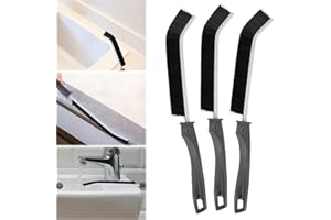 DMJJSD 3PCS Brosse Nettoyage des Interstices Brosse à Joint Carrelage Crevice Cleaning Brush Brosse Nettoyage Salle de Bain Brosse multifonctionnelle à Poils Rigides pour Groove Gap et Saleté dans Crevasses