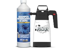 BIO-CHEM CLEANTEC Bio-Chem - Shampoo e cera per veicoli 1L - Detergente rinnovatore per plastica per esterni di autovetture - Adatto per la pulizia della carrozzeria esterna di caravan e camper