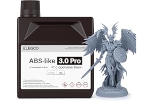 ELEGOO ABS-Like Resin 3.0 Pro, utwardzana promieniowaniem UV, wysoka precyzja, nie k, nietoksyczna, do drukarek LCD/DLP, fotopolimerowa, szara, 2000 g