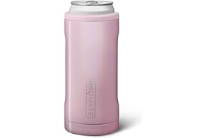 BrüMate Hopsulator Slim Can Cooler Insulated for 12oz Slim Cans | Skinny Can Stainless Steel Drink Holder for Hard Seltzer, Beer, Soda, and Energy Drinks (Glitter Blush)