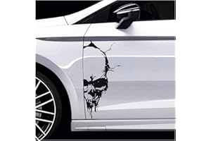 FINEST FOLIA Skull Totenkopf Aufkleber Sticker Dekor Folie Autoaufkleber Tattoo für Auto LKW Wohnwagen (Schwarz Matt, 50x24 cm (KX041))