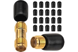 urcianow 20PCS Spina antipolvere in gomma SMA Adattatore Femmina Tappi terminali in gomma rotonda Coperchio antipolvere nero Protettori Kit di assortimento
