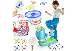 Haozozo Jouet Extérieur 3-10 Ans Garçon Fille, 36 Pièces Soucoupes Volantes, Jouets Hélice Extérieur, Jeux Extérieur Enfant Jardin Jouet Enfant Extérieur 3-10 Ans