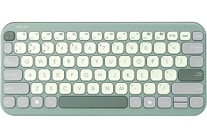 ASUS Marshmallow KW100 Wireless Keyboard – Green Tea Latte | Silent Scissor Keys,Compact Design,2-Year Battery Life, Compatible with Windows/Mac/Chrome/iOS & iPadOS Devices with Dedicated Copilot Key