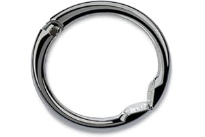 Clipa Purse Hanger – Polished Hematite PVD - The Ring That Opens into a Hook and Hangs in Just 10 mm of Space, Holds 15 kg, 3 yr. Warranty