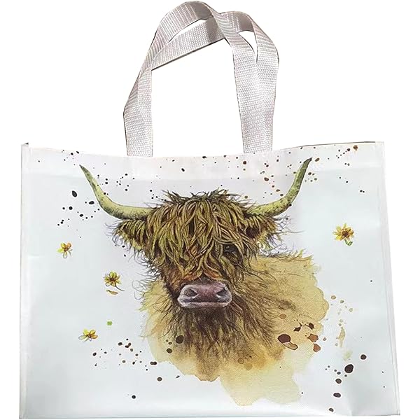 Vegetarian 'Cows Are For Mooing' Tote Bag - Cream Cotton Reusable Shopping Bag - View #3