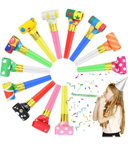 Kit Cotillons Pour 10 Personnes P'TIT CLOWN - Chapeaux, Serpentins, Sarbacanes, Multicolore