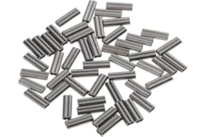 Sharplace Double Barrel Sleeves, Copper, Fishing Trace Rigging Tackle Wire Rope Clips Tube Connector, 1 mm Bore