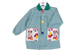 KLOTTZ Tablier Blouse Minnie pour Enfants à Carreaux. Puor l'école e travaux manuels.