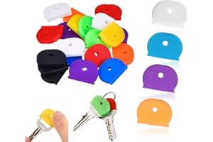 acdokuk 24 Pieces Universal Rubber Half Round Key Caps, Key Caps Covers Tags Set, Waterproof Key Cap, Key Caps Covers for Easy Identifying Door Keys, 8 Colors