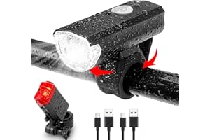 ‎GOBIKEY LED Fahrradlicht Set StVZO Zugelassen Fahrrad licht Fahrradbeleuchtung USB Aufladbar Fahrradlicht Vorne & Rücklicht IPX5 Wasserdicht Fahrradlichter LED Fahrradleuchtenset Fahrradlampe