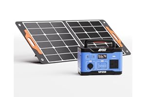 AIVOLT 266WH/72800mAh Portable Power Station with 1*100W Solar Panel, Lithium Battery Solar Generator with 230V/300W AC Outlet for Camping Outdoor Adventure RV Travel Party CPAP Emergency Power Back