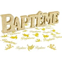 50Pcs Confettis Pigeon Et Baptême + Centre De Table 3D Bois 30CM - Décoration Argent Pailletée Baby Shower