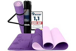 LA MENTE ES MARAVILLOSA - Gymnastics Mat, Non-Slip Yoga Mat with Carry Strap + Bag + Exercise E-Book, Padded, Skin-Friendly TPE for Fitness/Pilates/Workout, 183 x 61 cm