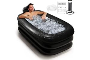 Inflatoast Baignoire Gonflable Adulte, Baignoire Pliable avec Couvercle pour Bain Froid, Bain Chaud et Détente Spa, Portable, 158 × 95 × 45 cm, Idéale Maison et Jardin