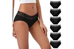 INNERSY Culotte Femme Coton Doux Slip Sexy Chic Ceinture Dentelle Élastique Shorty Taille Basse Lot de 6