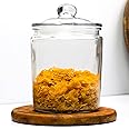 Anko 3.8L Clear Glass Jar for Kitchen Storage | Set of 1 | Airtight Container Set for Kitchen with Glass Lid | Kitchen Storage Container Set for Flour, Snacks, Cereal & Pulses