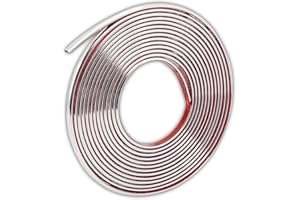 GKKBUFF Silver Self Adhesive 3d Wall Edging Strip Peel and Stick Trim Seam Wall Sticker Decor Tape Decorative for Ceiling/Corner/Mirror/Furniture/Door/Wardrobe/Home and Auto Decor (0.8CM*10M/0.31IN*32.8FT)