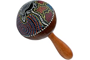 Wogeka - Maraca Klapper Rassel - Handarbeit Kokos Musikinstrument Maraka Mus102