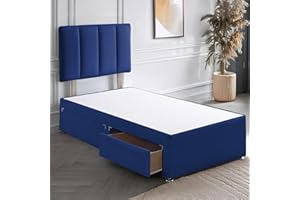 COMFOREST, BEDDING & UPHOLSTERY INNOVATION LEADER ComfoRest - Elegant 3FT Single Divan Bed - Stylish Divan Single Bed Frame with Headboard - Luxurious 3FT Bed Base for Adults and Girls - Versatile Single Bed Divan Base & Frame (Blue Plush)