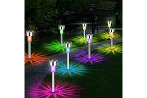 Fohil Lampes Solaires Jardin, 10 Pièces Lumière Solaire Extérieur Étanche Paysage Lampe Eclairage pour Chemins Lumière Décoration de Jardin Patio, Mariage, Noël, Pelouse, Terrasse