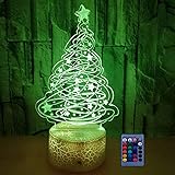 Creativo 3D Albero di Natale Luce Della Notte LED Lampada 7/16 Cambiamento di Colore Lampada da Tavolo Alimentazione USB Tele