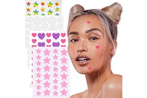 Irikdescia® 139 Stück Pimple Patch, Hydrokolloid Pickel Patch, Sterne, Herzform, Unsichtbar, Abdeckung Pimple, für Anti Akne Haut Schützen (Transparent, Bunt, Mehrfarbig)