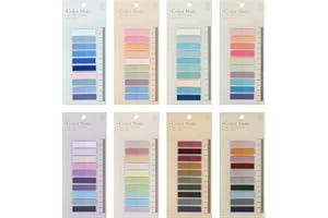 Smarpau 8 Pack Sticky Tabs, 1600 Pieces Book Tabs Writable and Repositionable Index Tabs File Tabs Flags with Ruler, Morandi Colored Note Page Marker for Reading Notes, Books, Classify Files