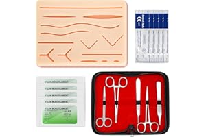 CUMDEL Kit Sutura Chirurgica, Kit Suture Tutto Incluso per Lo Sviluppo e Il Perfezionamento delle Tecniche di Sutura, Strumenti di Modello Pedagogico, Solo per la Formazione