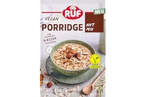 RUF Veganes Porridge Nuts & Oats, Oatmeal mit Mandeln, Haselnüssen & Leinsamen, einfache Zubereitung, im praktischen Portions