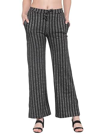 striped parallel pants