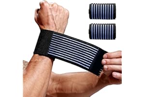 TSLRSA 2 Pezzi Fascia da Polso, Supporto Polso Elastica Ambidestra, Tutore Tunnel Carpale, fascia di supporto per polso - cinghia di compressione regolabile - tessuto elastico e traspirante